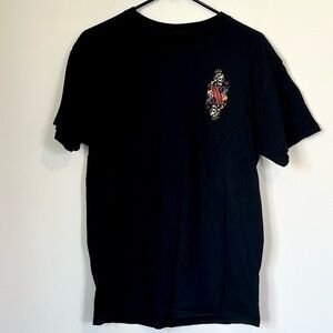 Black Skull Rose Crown Graphic Men's T-Shirt - Size: Medium